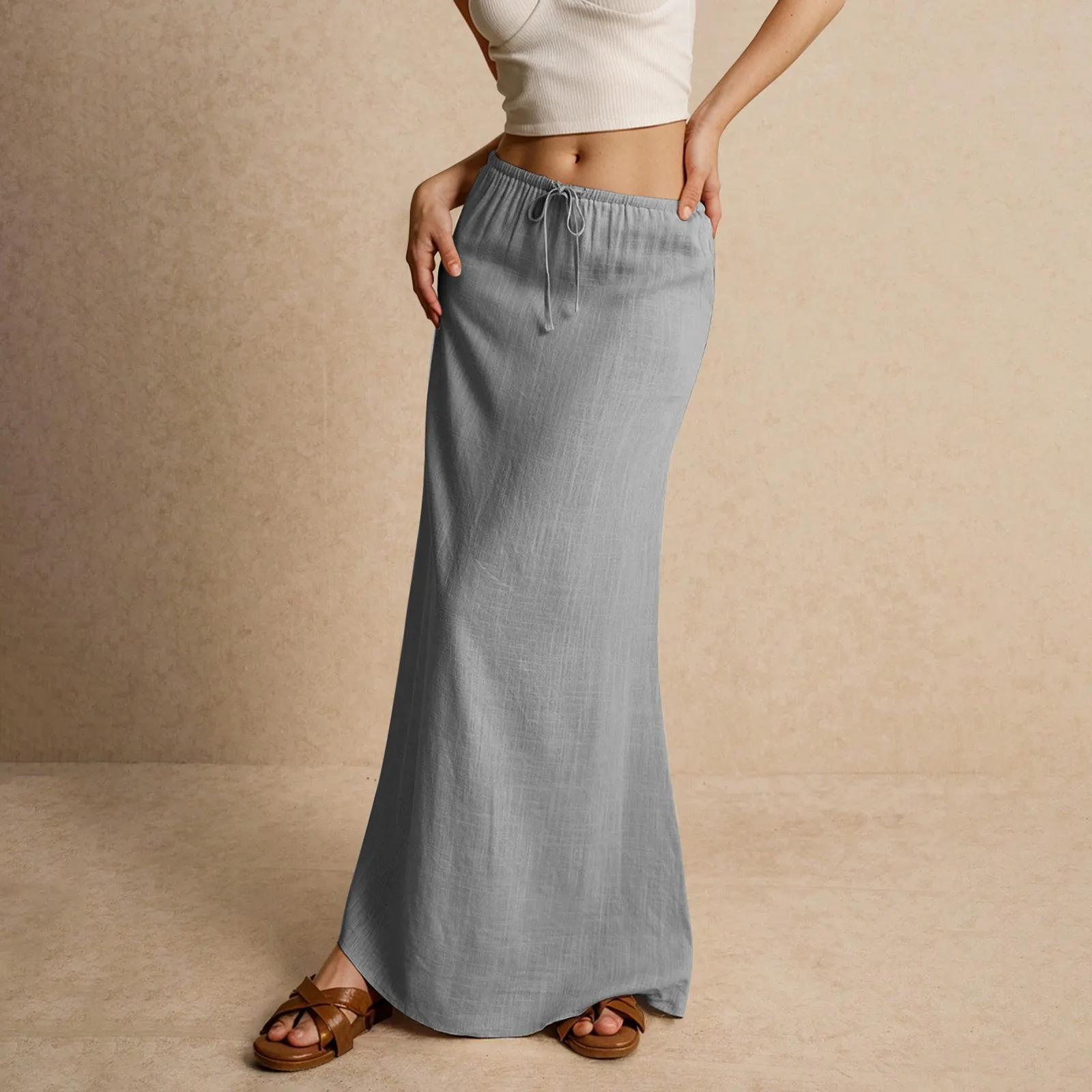 Gonna lunga da donna ariosa – Modello drappeggiato Muse