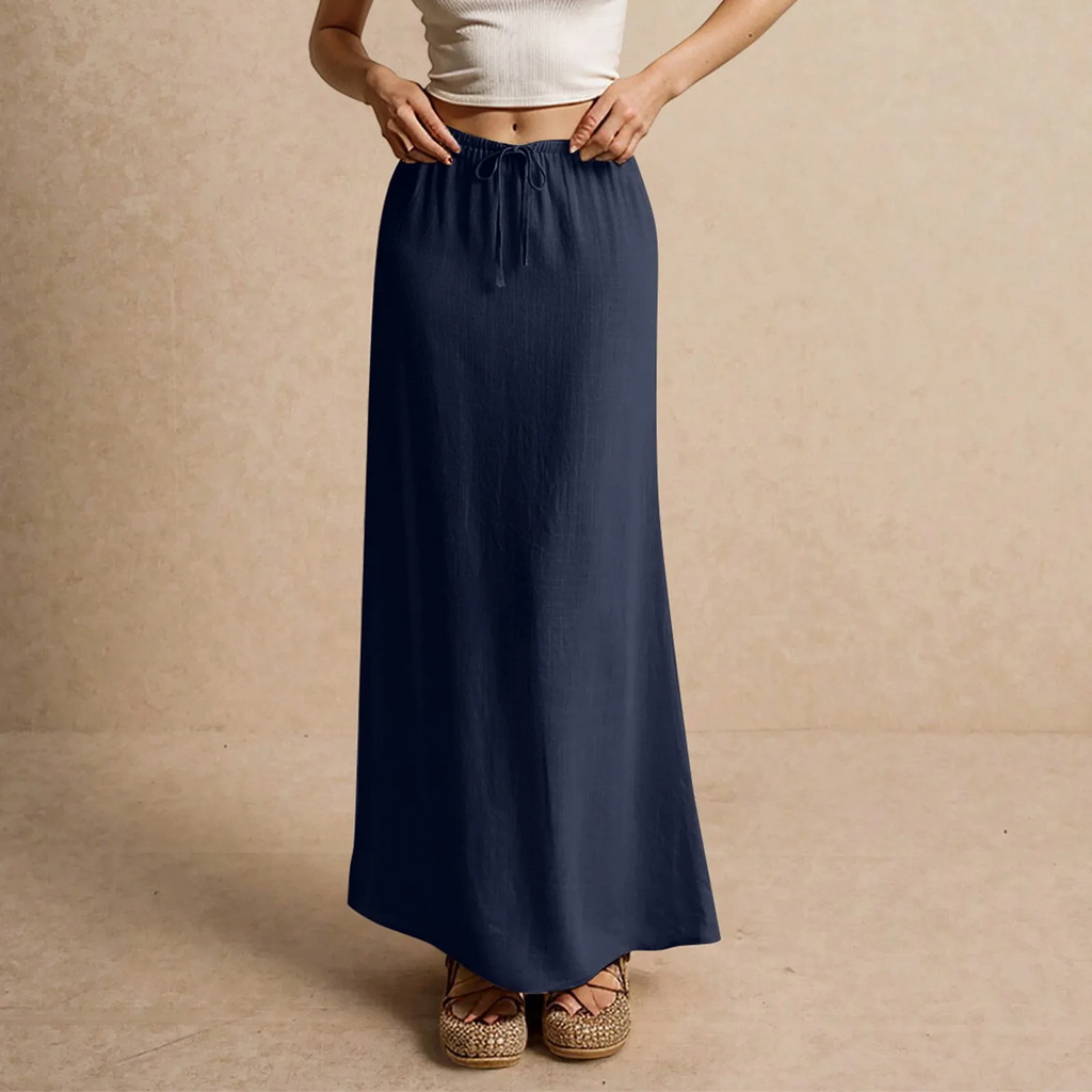 Gonna lunga da donna ariosa – Modello drappeggiato Muse