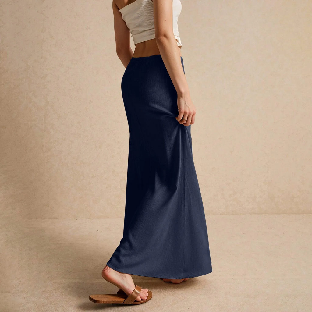 Gonna lunga da donna ariosa – Modello drappeggiato Muse