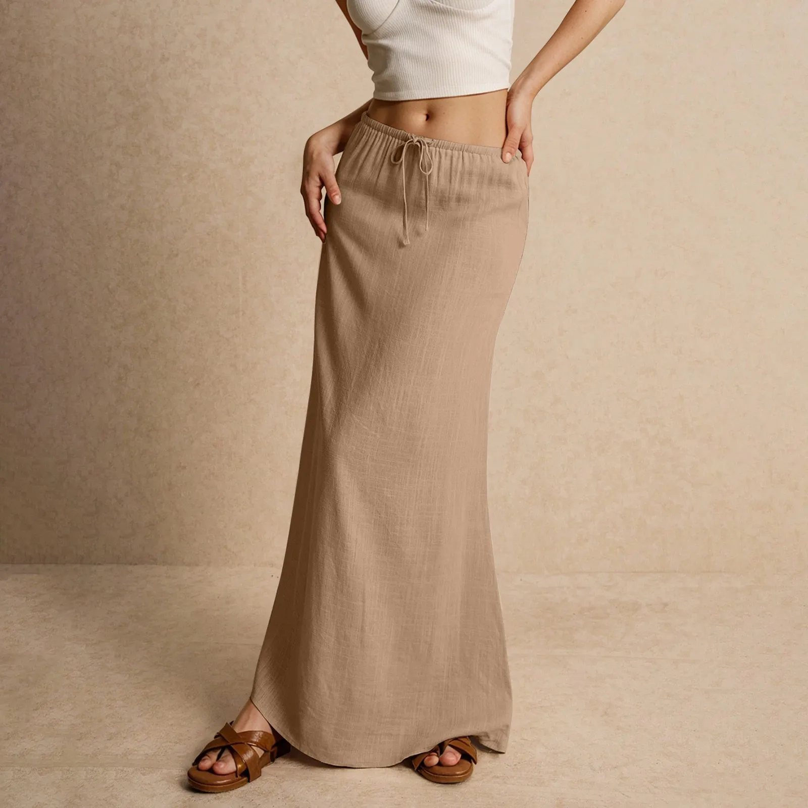 Gonna lunga da donna ariosa – Modello drappeggiato Muse