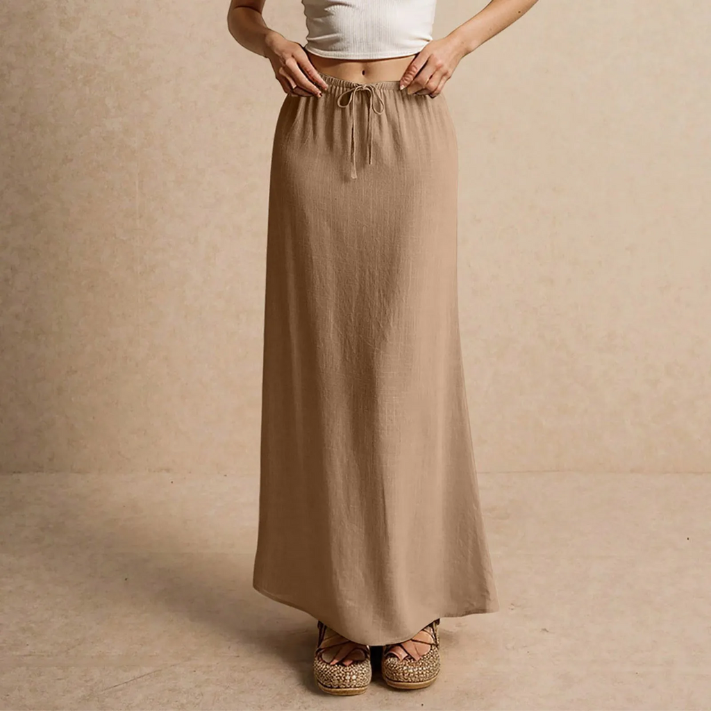Gonna lunga da donna ariosa – Modello drappeggiato Muse