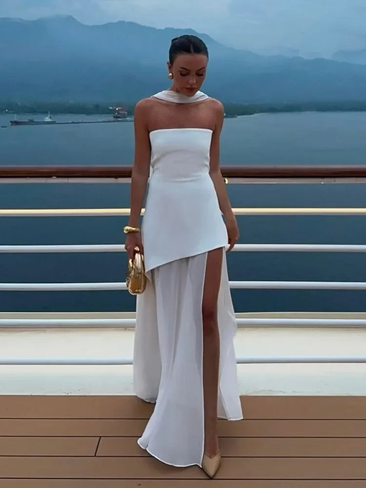 Abito lungo da donna Enchanted Motion – Elegante abito da sera con spacco alto, perfetto per feste e occasioni speciali.