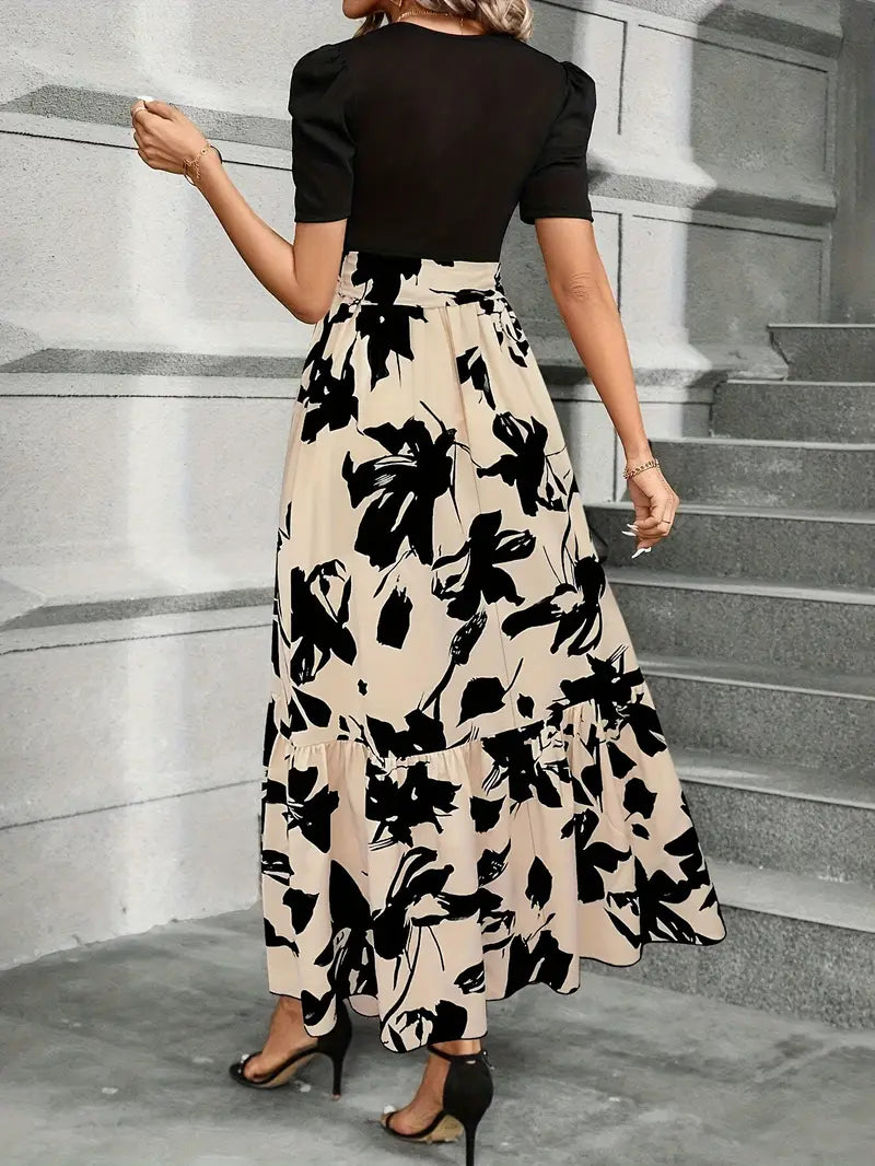Abito lungo da donna con fiocco in vita – Elegante e moderno, perfetto per feste e occasioni speciali