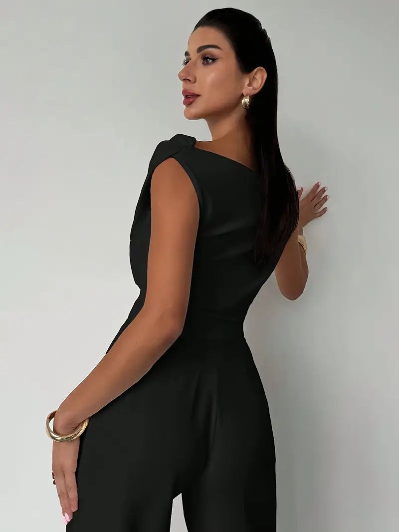 Top da donna con spalle drappeggiate – Stile casual elegante e moderno