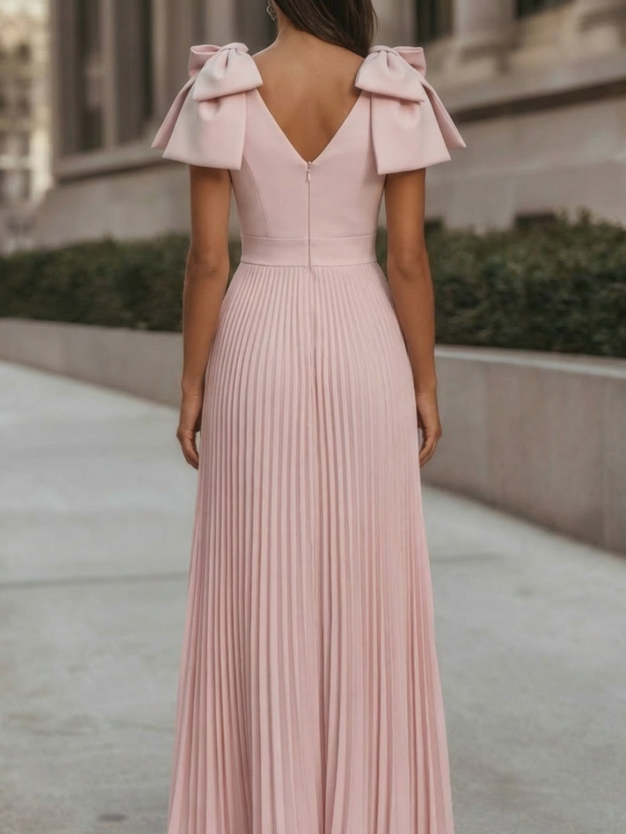 Abito in chiffon a trapezio – Eleganza femminile con fiocco delicato