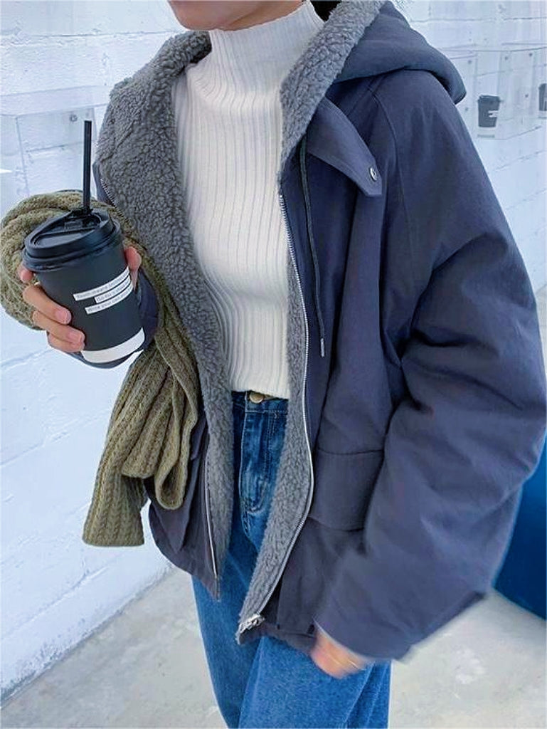 Parka in pile reversibile da donna - Abbigliamento invernale caldo