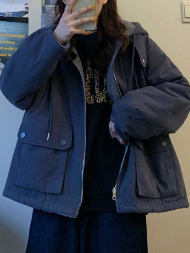 Parka in pile reversibile da donna - Abbigliamento invernale caldo