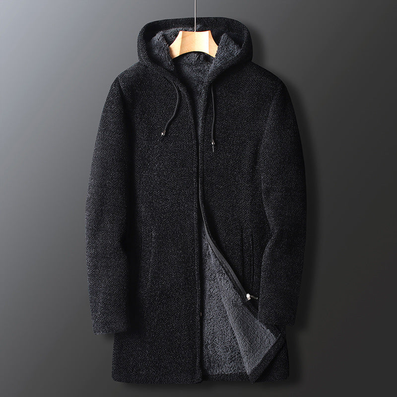 Giacca invernale casual da uomo con cappuccio lungo