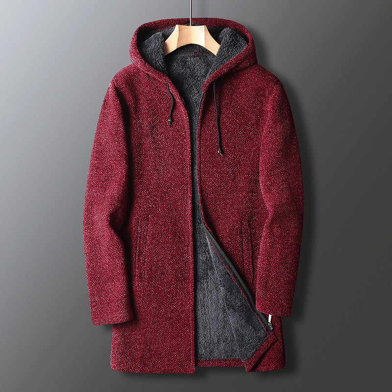 Giacca invernale casual da uomo con cappuccio lungo
