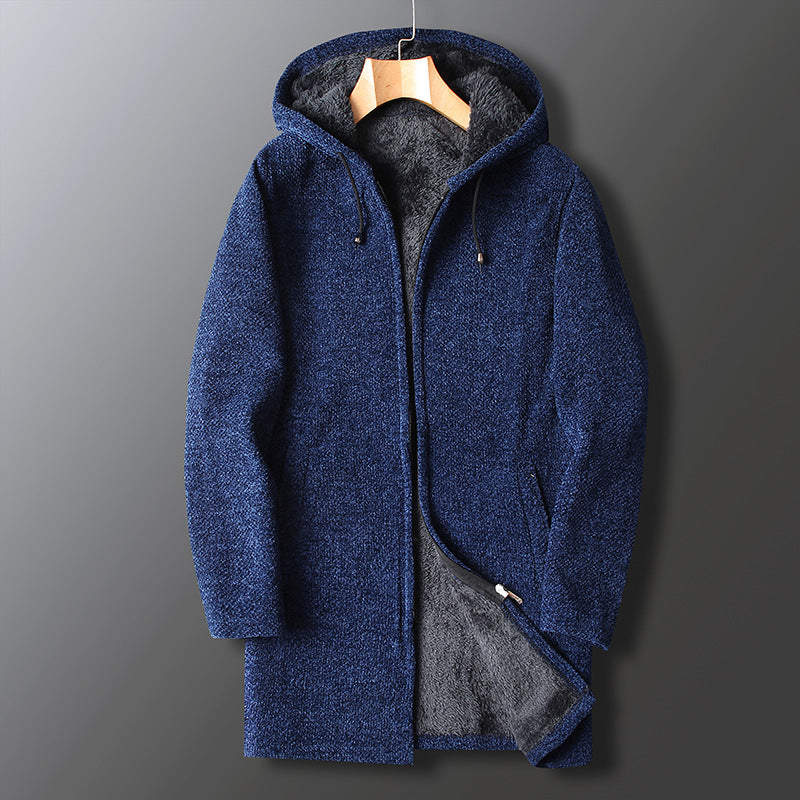 Giacca invernale casual da uomo con cappuccio lungo