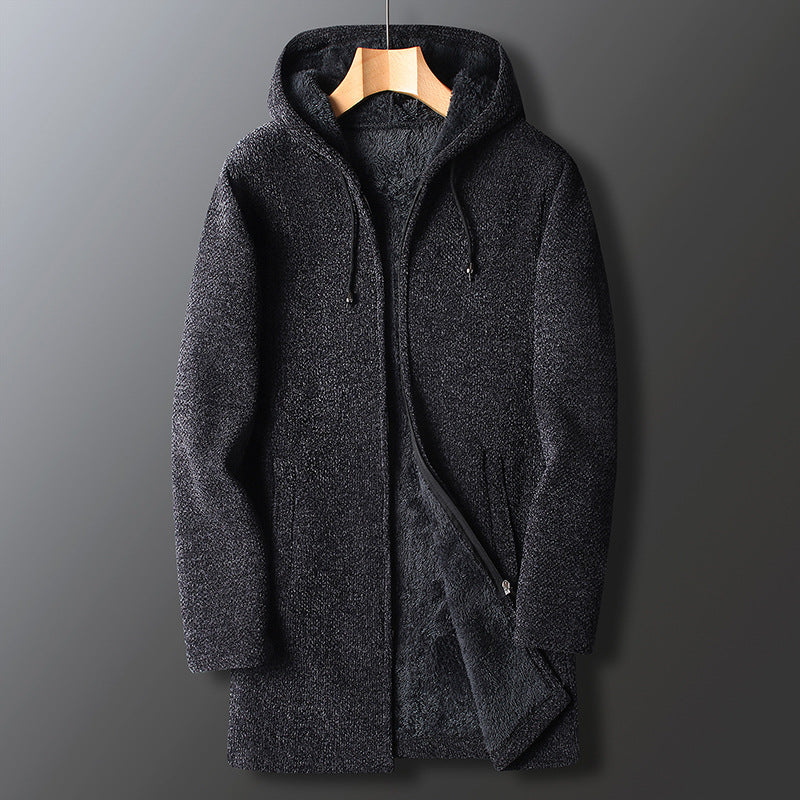 Giacca invernale casual da uomo con cappuccio lungo