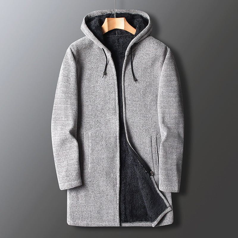 Giacca invernale casual da uomo con cappuccio lungo