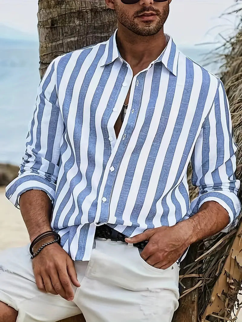 Camicia casual a righe da uomo - Leggera e versatile