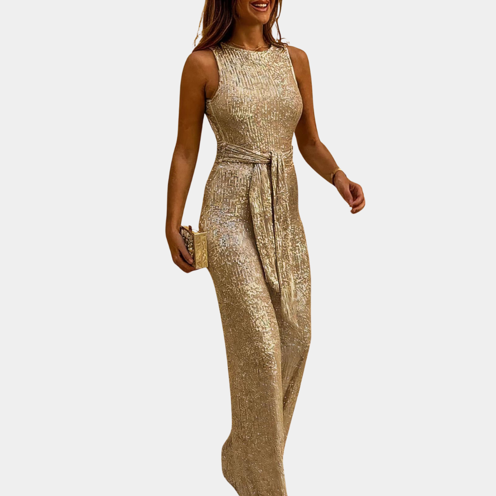 Tuta intera da donna con paillettes – Elegante per feste, serate e cocktail