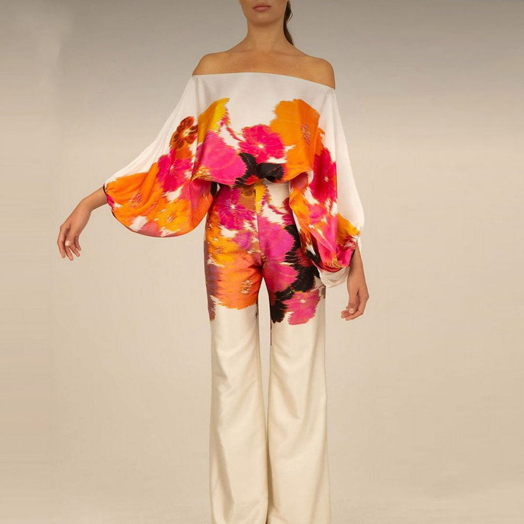 Completo due pezzi da donna stampato – Elegante, sofisticato e casual, perfetto per le feste.