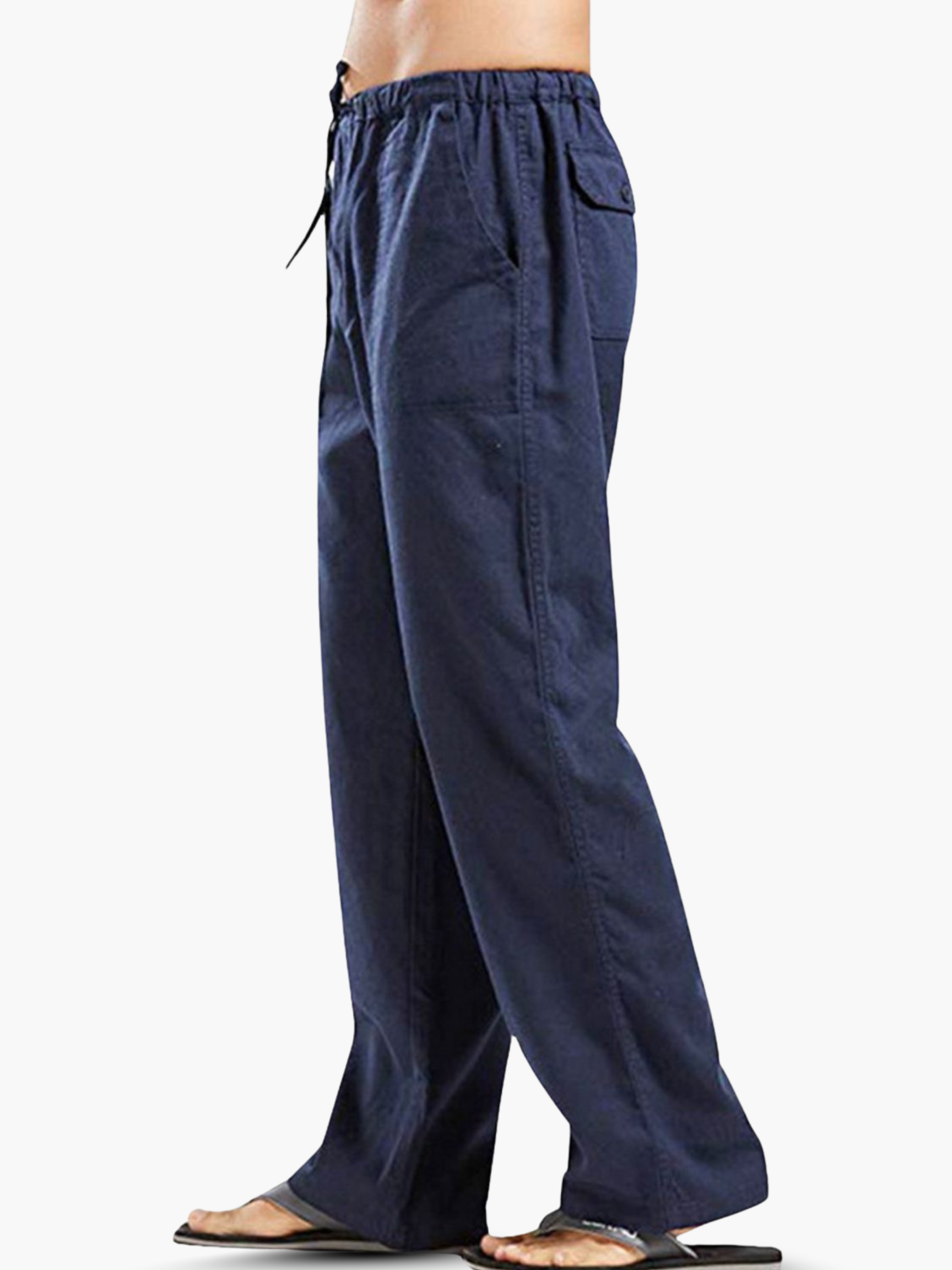 Pantaloni da uomo in cotone e lino con coulisse – Comodi e casual