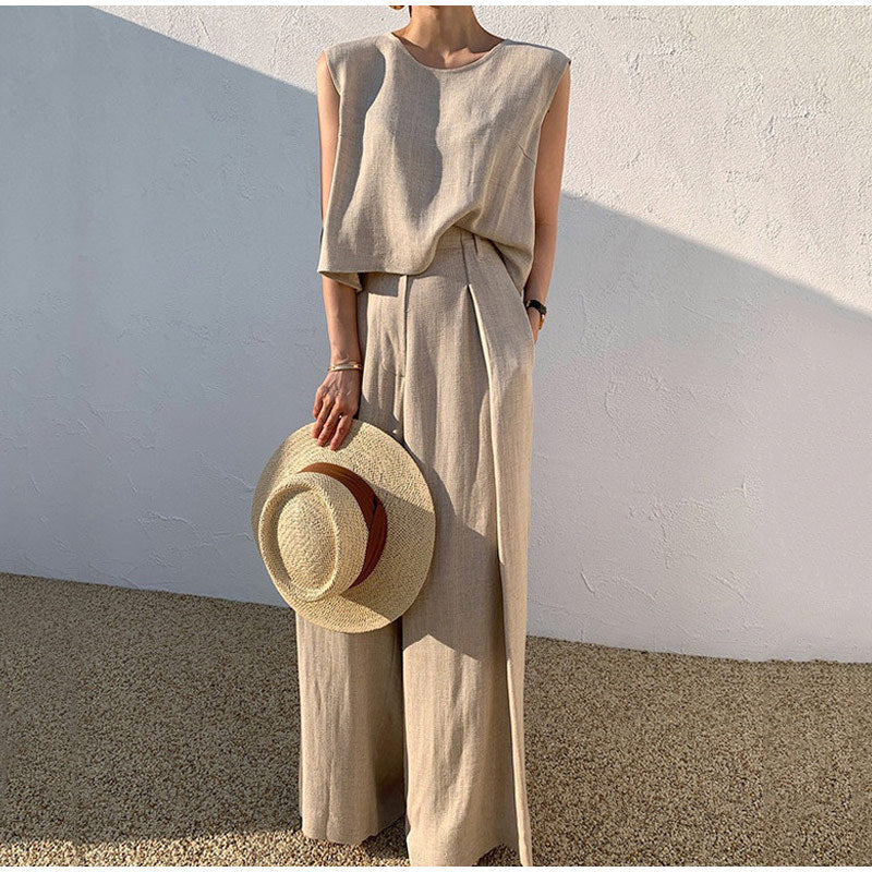 Completo da donna in lino – Leggero, casual, stile vacanza estiva