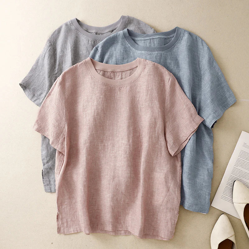Maglietta da donna in cotone a maniche corte - Leggera e casual