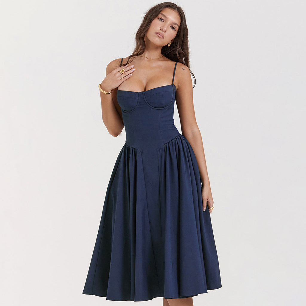 Abito Midi Corsetto da Donna con Spalline Regolabili – Elegante e Femminile