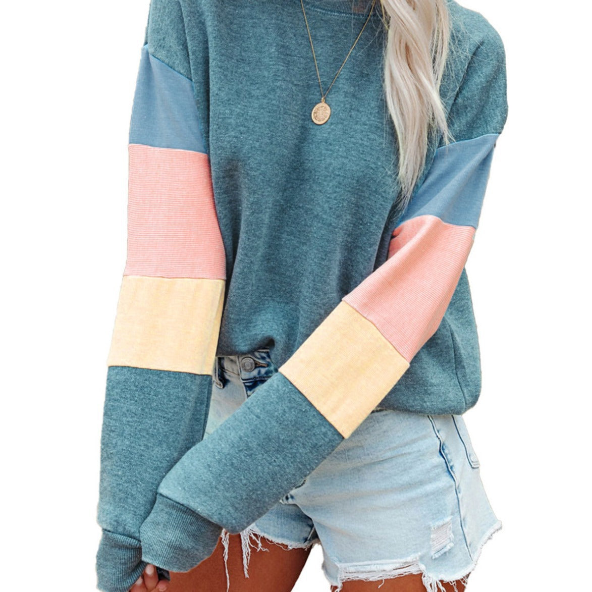 Maglione donna con maniche colorate – Casual e morbido