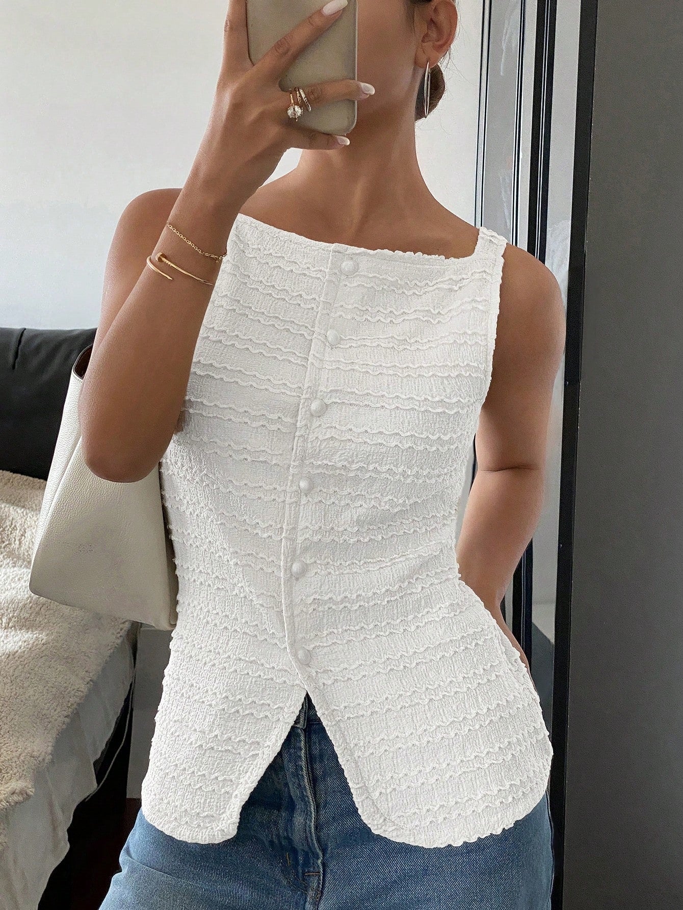 Gilet elegante da donna con bottoni – Stile raffinato senza maniche