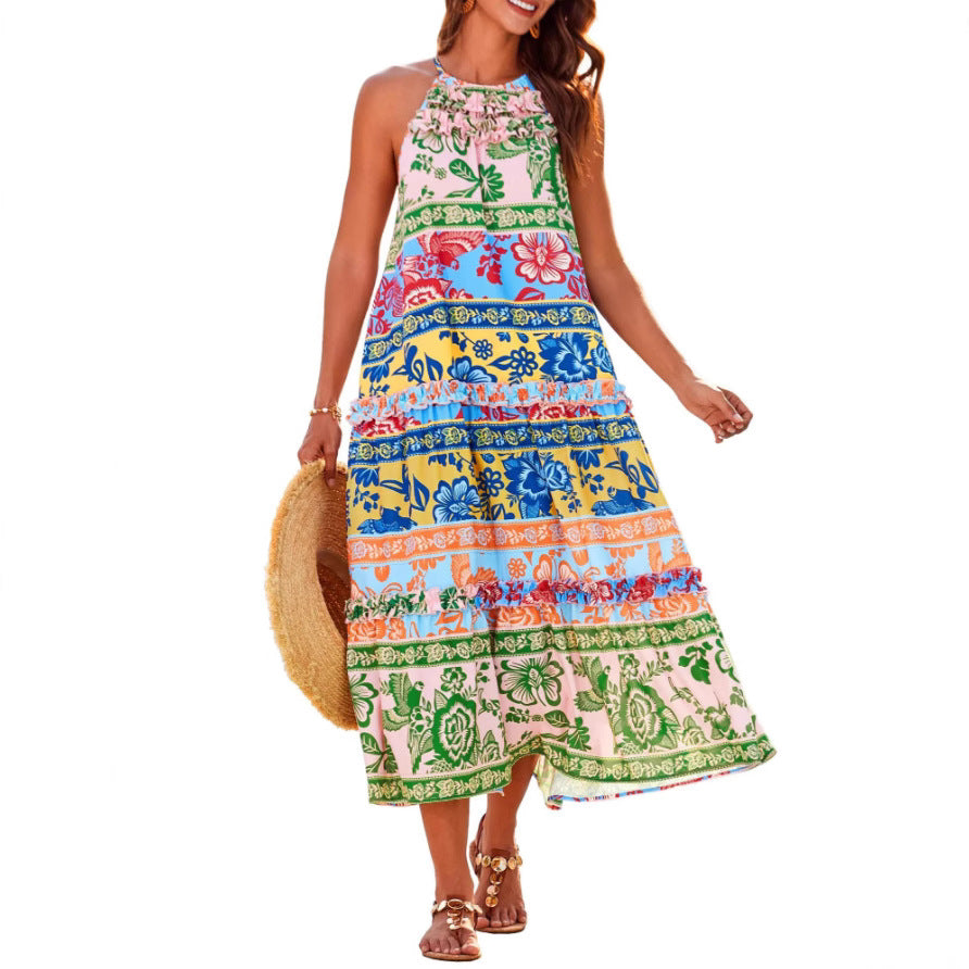 Abito boho donna midi – Vestito bohémien trendy stile chic estivo