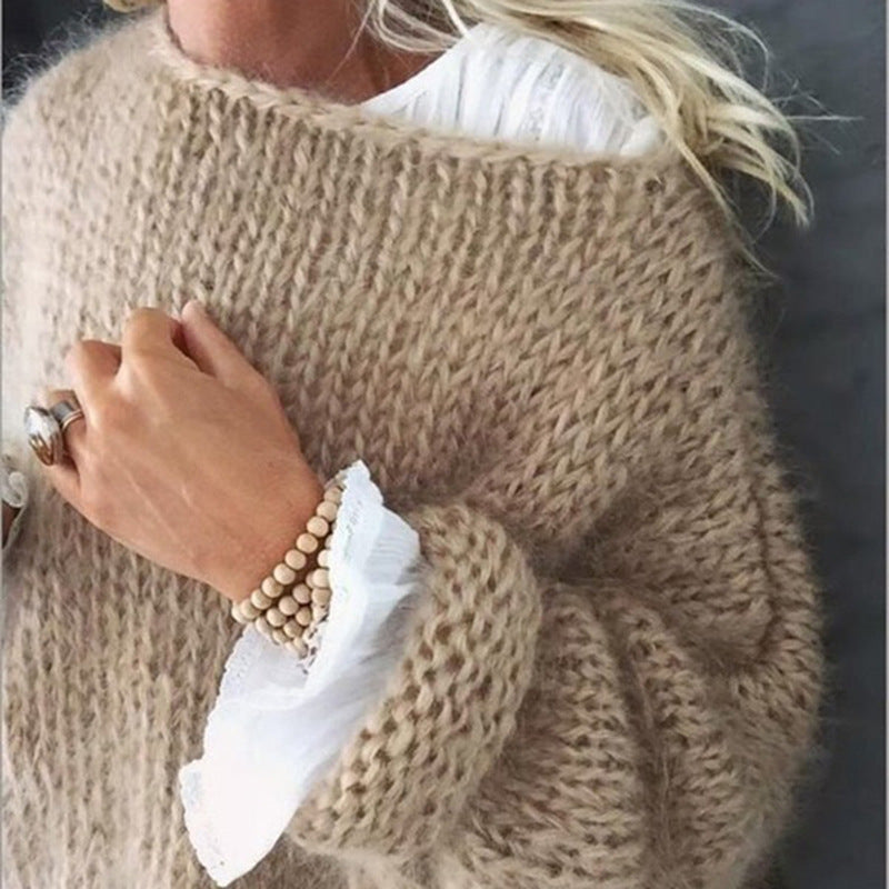 Elegante maglione soffice da donna – Pullover morbido oversize a maniche lunghe