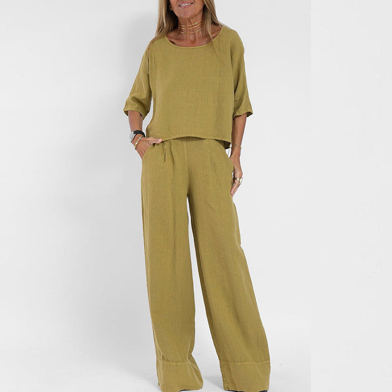 Completo top e pantaloni ampi da donna – Leggero e moderno