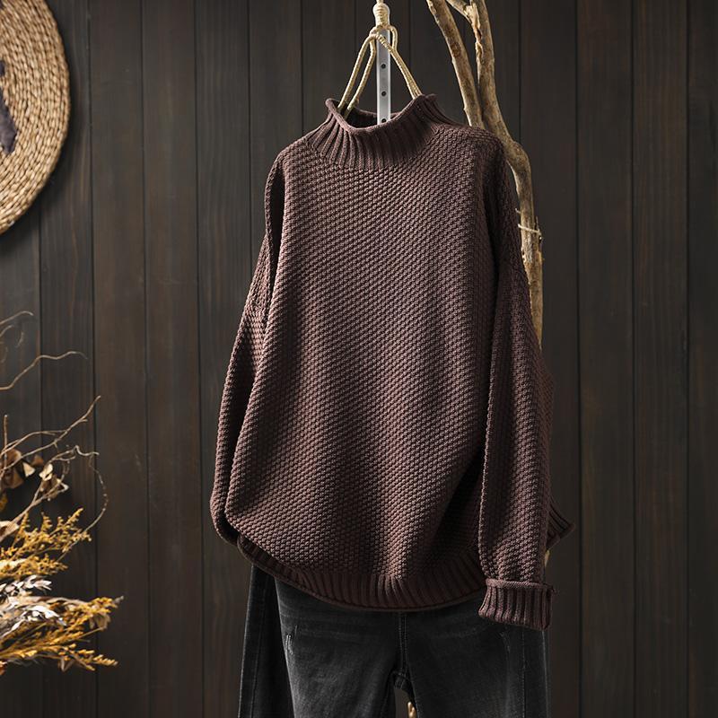 Maglione dolcevita morbido ed elegante in maglia oversize da donna