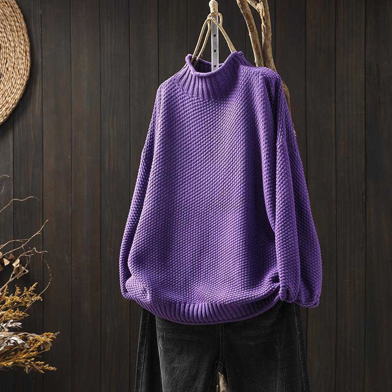 Maglione dolcevita morbido ed elegante in maglia oversize da donna