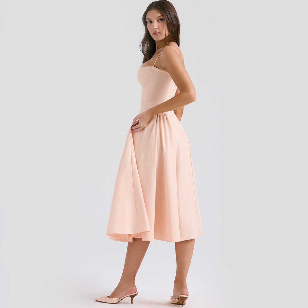 Abito Midi Corsetto da Donna con Spalline Regolabili – Elegante e Femminile