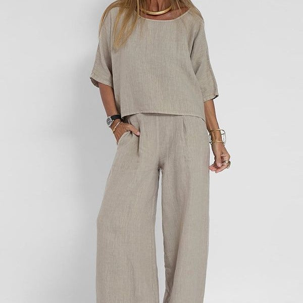 Completo top e pantaloni ampi da donna – Leggero e moderno
