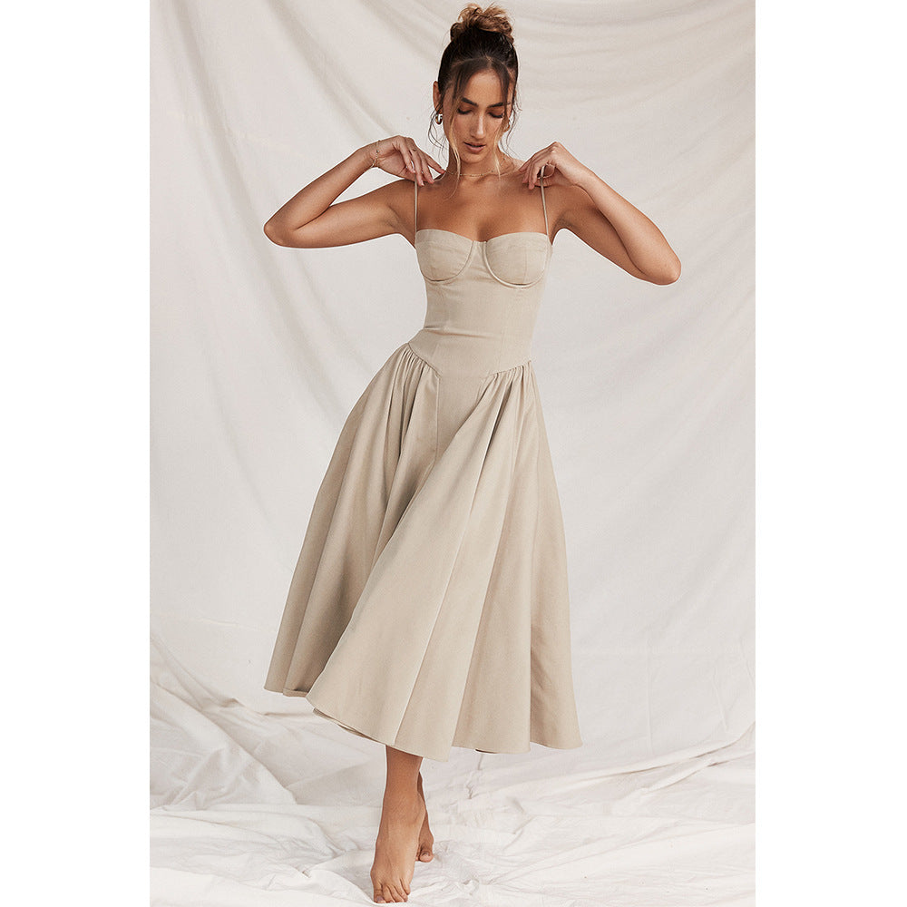 Abito Midi Corsetto da Donna con Spalline Regolabili – Elegante e Femminile