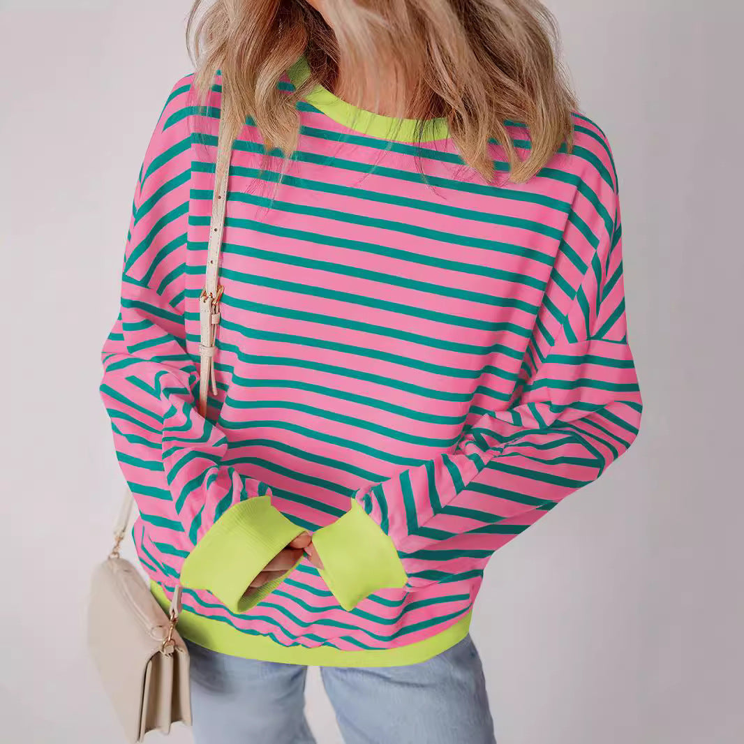 Felpa donna a righe dal taglio boxy – Casual e di tendenza