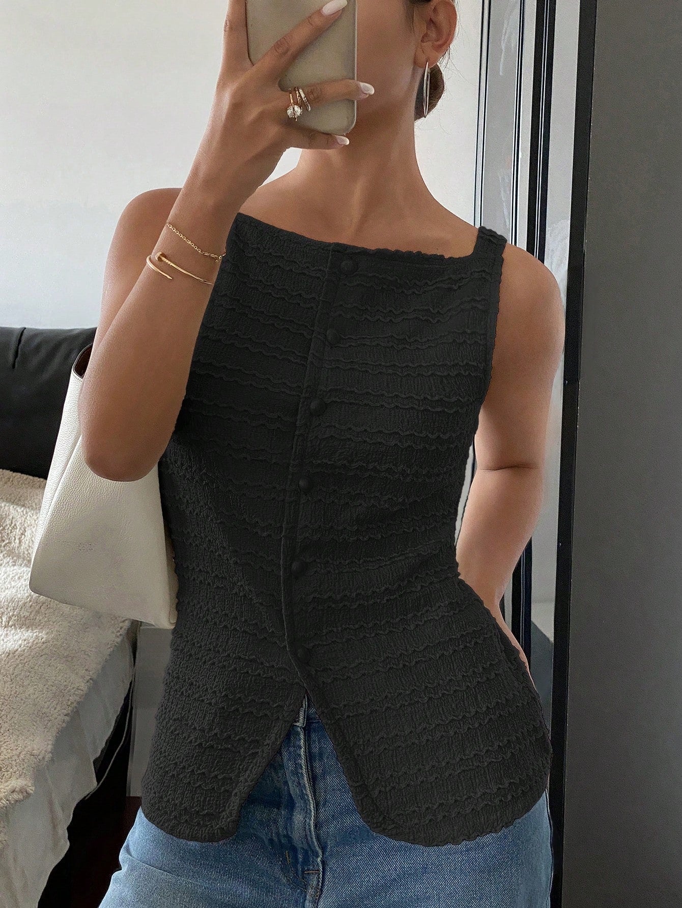 Gilet elegante da donna con bottoni – Stile raffinato senza maniche