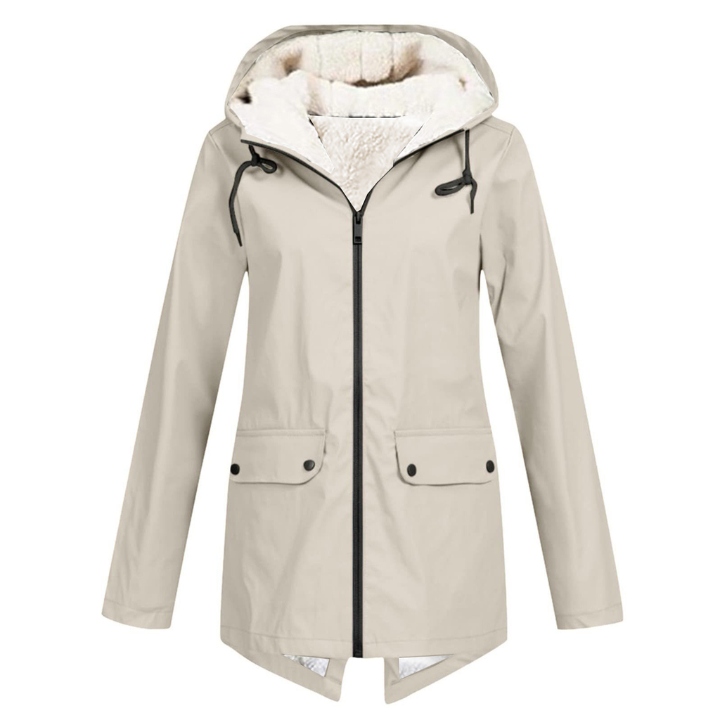 Giacca lunga foderata in pile da donna – Parka invernale caldo