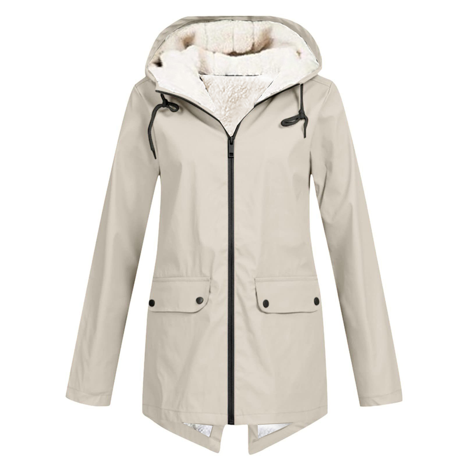 Giacca lunga foderata in pile da donna – Parka invernale caldo
