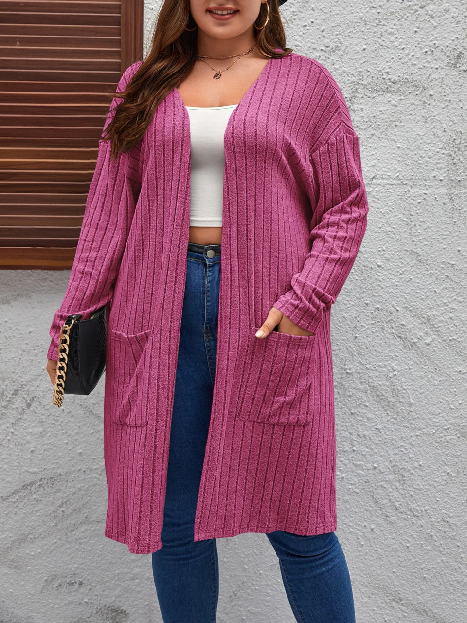 Women's plush-effect button-front coat – Soft and warm