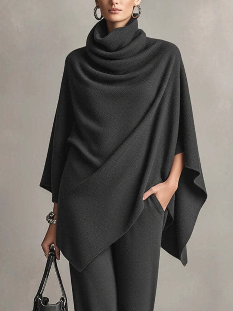 Elegante completo drappeggiato in due pezzi per donna – Elegante abito coordinato
