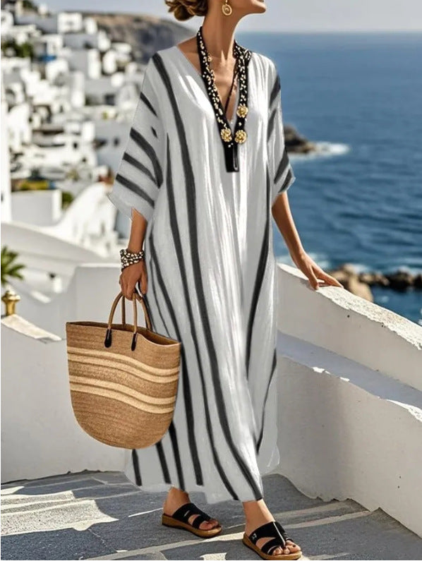Kaftano Lungo Mediterraneo da Donna – Elegante e Fluido
