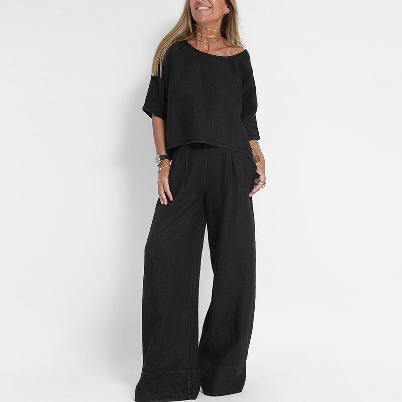 Completo top e pantaloni ampi da donna – Leggero e moderno