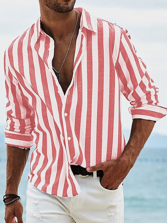 Camicia da uomo a righe casual - Leggera ed estiva