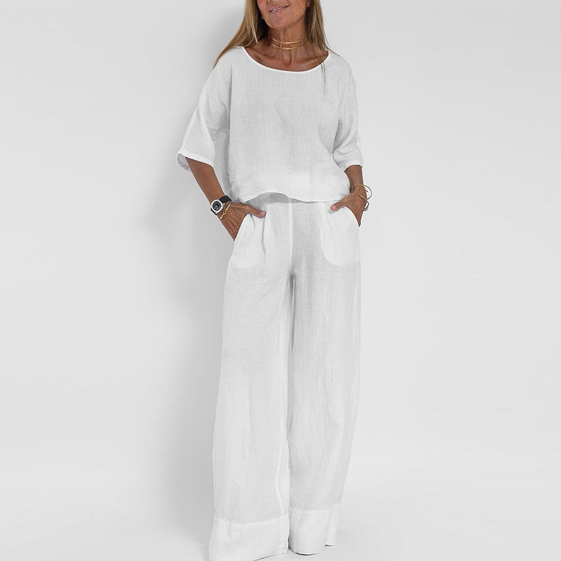 Completo top e pantaloni ampi da donna – Leggero e moderno