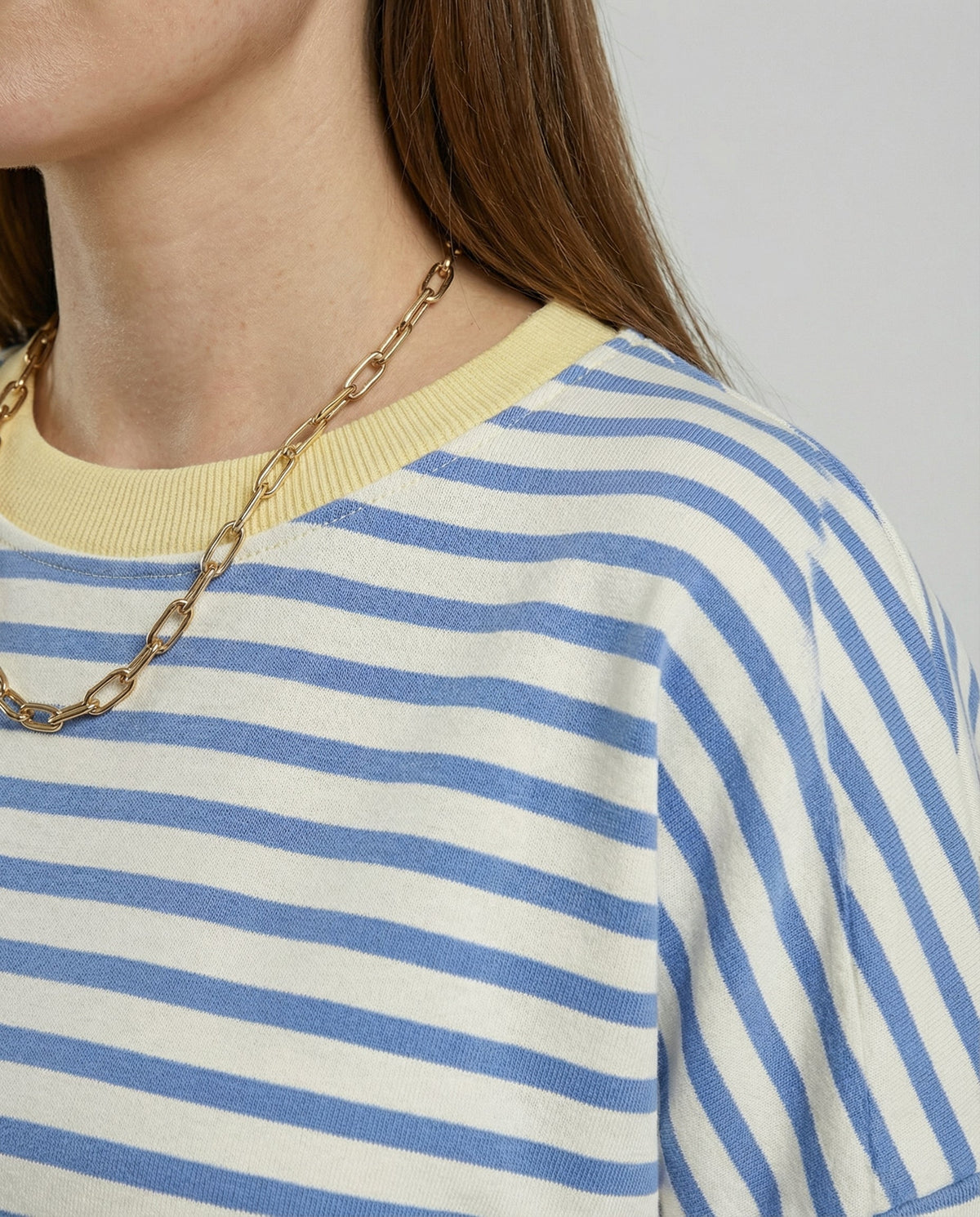 Felpa donna a righe dal taglio boxy – Casual e di tendenza