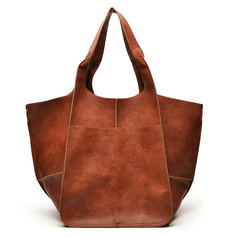 Premium oversized vintage leather women's bag - Spacious