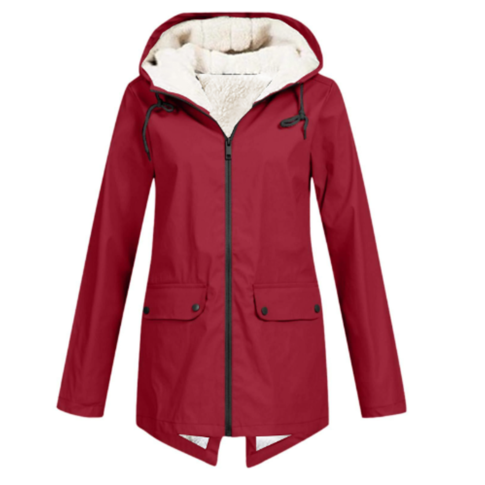 Giacca lunga foderata in pile da donna – Parka invernale caldo