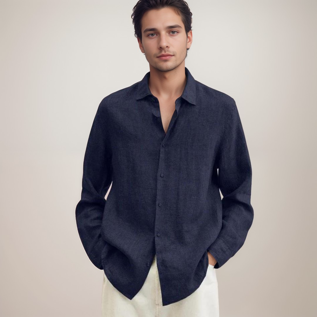 Camicia Uomo in Lino Traspirante a Maniche Lunghe – Leggera ed Elegante