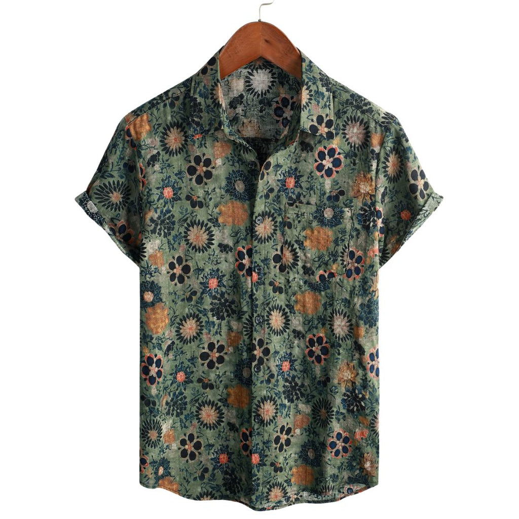 Camicia hawaiana in cotone a maniche corte da uomo
