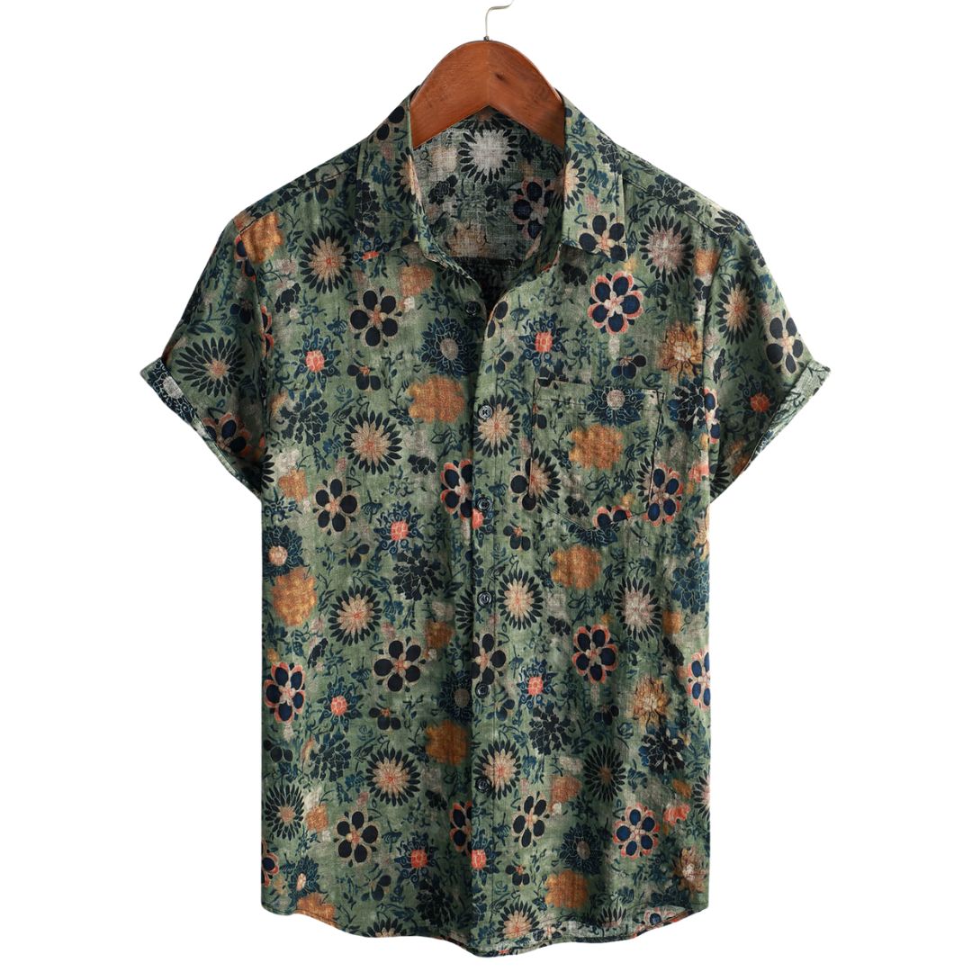 Camicia hawaiana in cotone a maniche corte da uomo