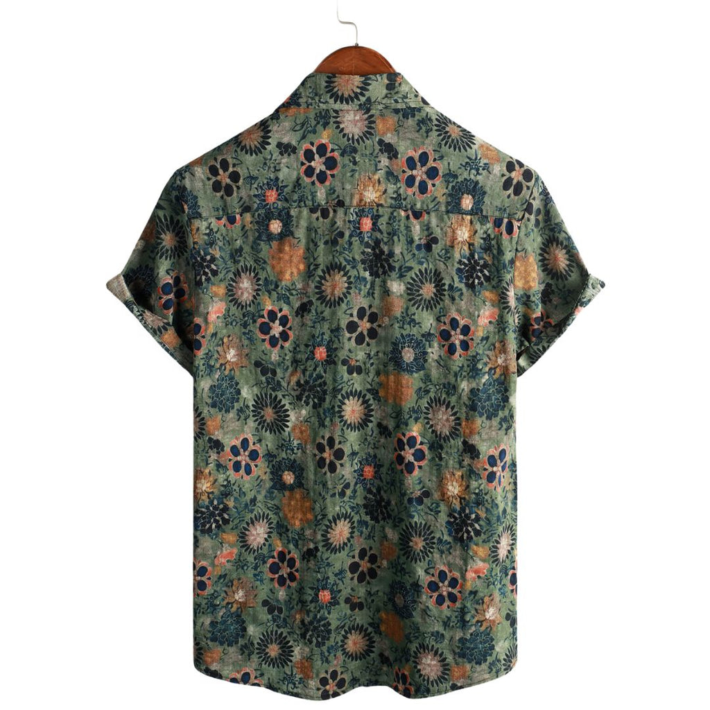 Camicia hawaiana in cotone a maniche corte da uomo